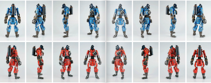 Illustration for article titled Glamor Shots Of The New Team Fortress 2 Robot Pyro Figures
